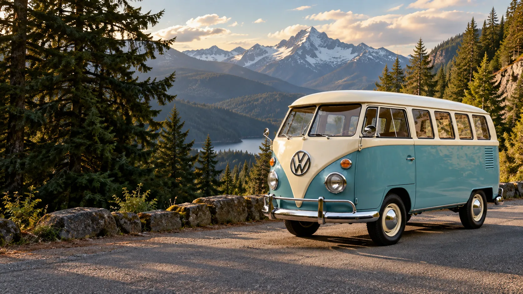 The Neptune Blue split-window VW Bus